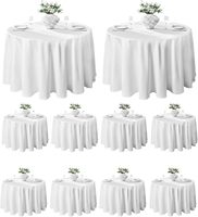 Nappes de table rondes en polyester blanc uni de luxe pour les événements de banquet de fête de mariage