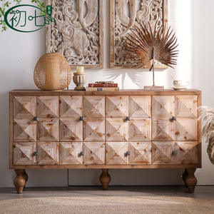Buffet en bois massif de style américain, armoire de rangement artisanale pour salon, entrée, chambre - Product Image 1