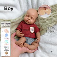 Poupées LouLou Super Soft Reborn de 12 pouces, faites à la main en silicone pour bébé garçon