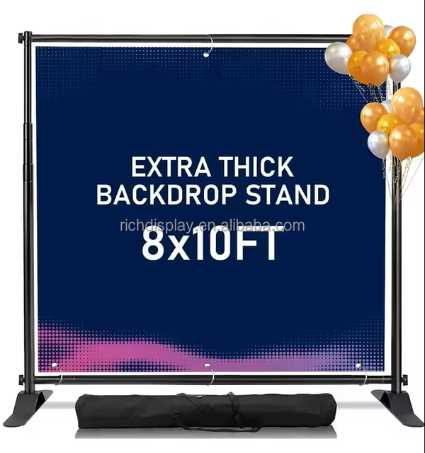 Ruiqi RQ-00127 Adjustable 5x7-8x10FT Heavy Duty Thickened Backdrop Banner Stand Professional Portable Step Repeat Photography