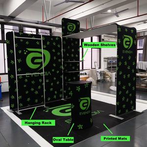 Estante colgante de aluminio sin herramientas de impresión personalizada, exhibición de <span class=keywords><strong>ropa</strong></span>, stand de feria comercial de <span class=keywords><strong>10x10</strong></span> - Product Image 4