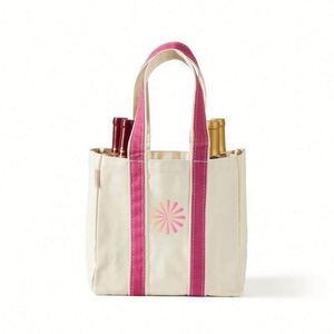 Sac fourre-tout en toile Lilalila pour 6 bouteilles de vin, personnalisé, réutilisable et économique, avec séparateurs - Product Image 1