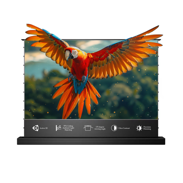 2026 HOT 72 Inch for Long Throw Home Theater Office 4K/8K Black Crystal Motorized Floor Rising ALR Laser TV Projector Screen