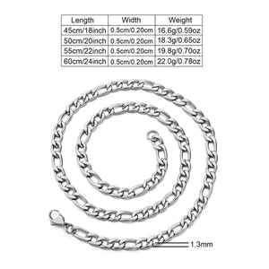 5Mm Kích Cỡ Khác Nhau Hip Hop Vòng Cổ Xương Đòn Chuỗi Cuba Chuỗi Thép Không Gỉ <span class=keywords><strong>Figaro</strong></span> Vòng Cổ Cho Nam Giới Và Phụ Nữ - Product Image 5
