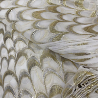 Soie or et cuir argenté fleur coupée Lurex tissu 12 m soie écailles de poisson coupe fleur tissu