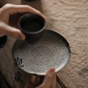 Handmade Stoneware Coaster Round <b>Tea</b> Tray For Kung Fu <b>Tea</b> <b>Set</b> Dehua Ceramic Water Storage Dry Brewing Tray - Product Image 3