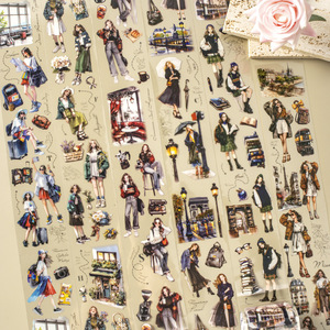 Luna's <span class=keywords><strong>Paris</strong></span> Trip Series Travel Theme Scenery Collage Tape 1 rollo de cinta adhesiva de PET activada por agua Adhesivo de goma impermeable - Product Image 2