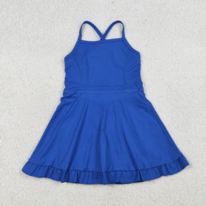 Vestido Deportivo Casual para Niñas Pequeñas, de Color Sólido con Estampado, Transpirable, para Jugar Tenis, Yoga, con Shorts Forrados y Corte en A - Product Image 5