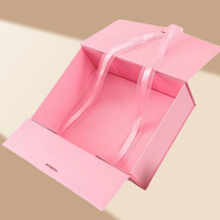 Boîte cadeau rigide pliable personnalisée avec nœud en ruban et insert en mousse pour bijoux et emballages cadeaux de fêtes