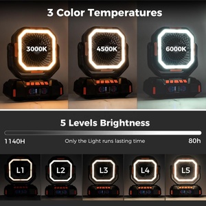 F22 Double Motor USB Portable Camping Fan 40000mAh Remote Control Auto Oscillating LED <b>Light</b> Outdoor Camping Tent Beach Fan - Product Image 5