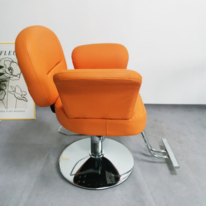 <span class=keywords><strong>Chaise</strong></span> de salon de coiffure moderne avec pompe hydraulique et repose-pieds en acier chromé, mobilier de salon extérieur en métal pour la beauté et le coiffage - Product Image 4