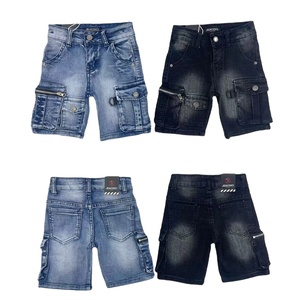 Nouveau <span class=keywords><strong>Jean</strong></span> Été Multi-Poches 2-8 Ans pour Garçons, Style Droit <span class=keywords><strong>Blanc</strong></span> Délavé Déchiré avec Décorations Lavées, Export DMD2501 - Product Image 4