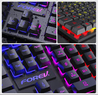 Ensemble clavier et souris de jeu RGB ultra-mince 4 en 1, filaire, ergonomique, étanche, touches flottantes, accessoires de jeu