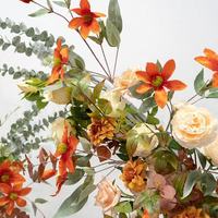Ensemble d'arrangements floraux artificiels en corne orange chaud pour arche de mariage, toile de fond florale pour scène extérieure, fête et décoration d'événements