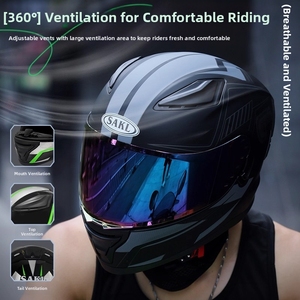 Nuevo Casco Integral para Motocicleta, Construcción Ligera de ABS, Certificado DOT <span class=keywords><strong>ECE</strong></span>, con Visera Solar Incluida, para Todas las Estaciones - Product Image 2