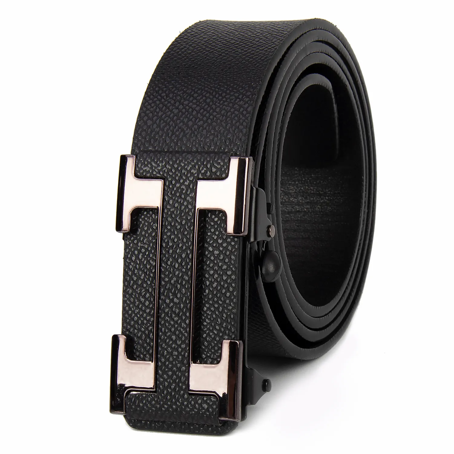 PU belt automatic buckle men's leather belt for men designer customized length business belt leather men