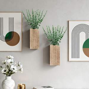 Petit <span class=keywords><strong>pot</strong></span> <span class=keywords><strong>de</strong></span> plante en bois, décoration murale intérieure, cuisine, style moderne, ferme, salle <span class=keywords><strong>de</strong></span> bain, salon, salle à manger, bois naturel - Product Image 2