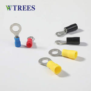 Wtrees Circular Pre-insulated <b>Terminal</b> RV1.25-3.2 Copper Lug Wire Connector 1-6mm Wire Diameter Wiring Use - Product Image 1