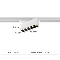 Lumière de plafond magnétique LED moderne 138 mm * 33 mm COB Track Grille Light Blanc/Noir 360 °   Aluminium rotatif pour intérieur, maison, centre commercial, bureau