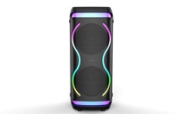 Enceinte sans fil haute puissance avec éclairage LED RGB, prise en charge USB et TF, TWS, puissance de sortie 12Wx2, portable pour événements de grande envergure et karaoké