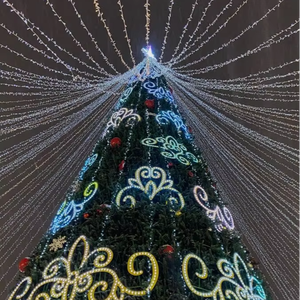 8-30ft ไฟลวดลายหรูหราขนาดใหญ่พร้อมโครงเหล็กรองรับการตกแต่งต้นคริสต์มาส - Product Image 1