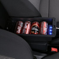 Boîte de rangement de Console d'accoudoir pour Nissan March Micra boîte d'accoudoir à Double couche avec USB et porte-gobelet