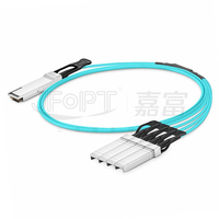 Kabel Breakout Optik Aktif 40G QSFP+ 4x10G SFP+ AOC Serat Multi-mode OM3 MAX 300m 850nm 41.25Gbps Kompatibel dengan Ethernet 40G