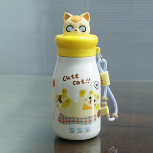 Botol Susu Vakum Isolasi Stainless Steel 316 480ml dengan Gambar Kartun Anak, Dinding Ganda, Termos Hewan Lucu, Dilengkapi Tali, Hadiah - Product Image 5