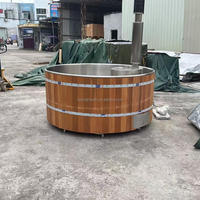 Bain à remous autoportant moderne en bois, fabrication chinoise, avec drain intégré pour spas extérieurs et chauffage interne – Vente en gros