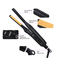 Fer à friser fin pour hommes, plaque en titane, Pixie, 2 en 1, Mini lisseur pour cheveux courts, 1/3, 8mm, 3/10 pouces