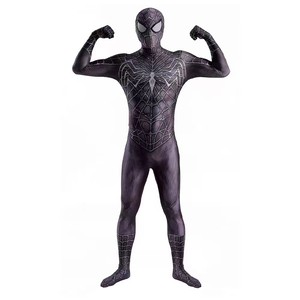 Traje de cosplay ajustado de poliéster negro con patrón de red para hombre, ideal para Halloween, películas, TV, Comic Con y juegos de rol. - Product Image 2