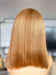 Cheveux humains sans colle de haute qualité HD 13*4 dentelle frontale droite mettre en évidence blonde partie gauche perruques pour les femmes - Product Image 4