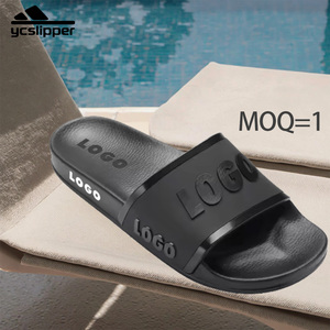 Su misura di massaggio Sauna bagno di <span class=keywords><strong>vapore</strong></span> morbido suola semplice marca con Logo goffrato stampa PVC scivoli pantofole per gli uomini delle donne - Product Image 1