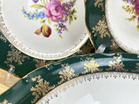 Service de table de style tchèque en forme de vigne avec motif floral doré pour 6 personnes, origine Chine, pour les occasions de dîner