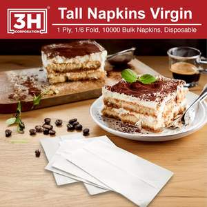 Tovaglioli di Carta Bianchi Piegati 3H, Monouso, 10000 Pezzi (20 Confezioni, 500/Confezione) 1 Velo, Piegatura 1/6, Confezione Grande per Ristoranti, Buffet, Caffetterie, Ricarica - Product Image 4