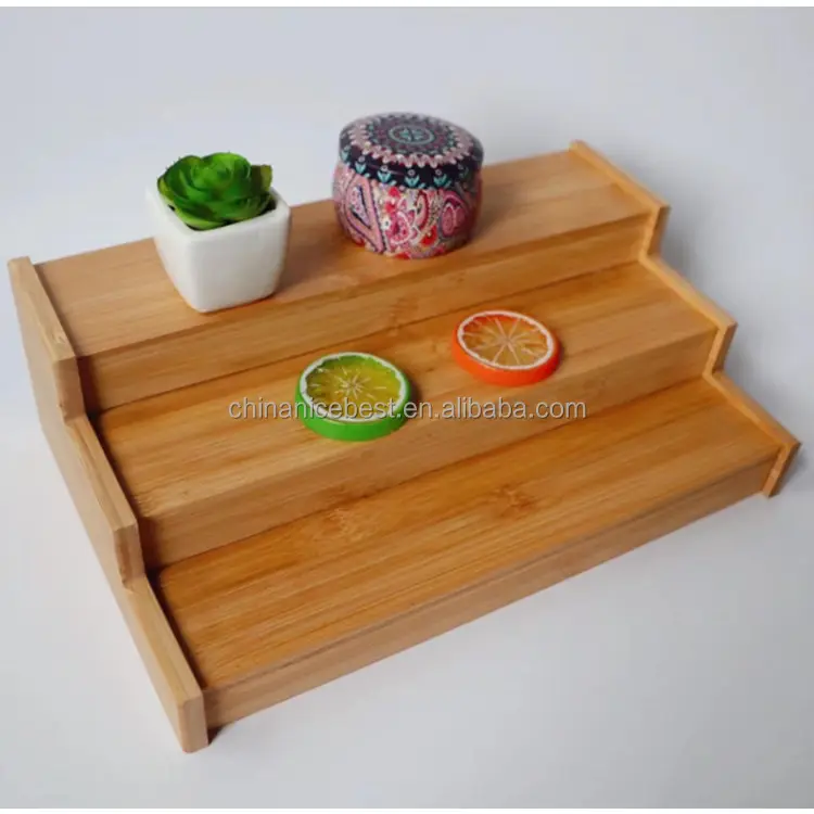 Custom Bamboo Spice Rack Organizer Seasoning Holder Kitchen Display Shelf Shelves Counter Storage