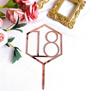 Adornos acrílicos para pasteles con números 18, 21, 30, 40, 50, 60, decoraciones para fiestas de cumpleaños, accesorios para pasteles, Honey And Sweetness - Product Image 4