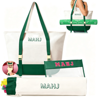 Sac de rangement pour Mahjong américain en toile, écologique, durable, multifonctionnel, moderne, grande capacité, portable, sac fourre-tout pour la maison