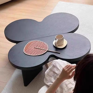 Table basse en bois <span class=keywords><strong>de</strong></span> frêne <span class=keywords><strong>de</strong></span> style antique français, forme papillon, table d'appoint créative, petite table <span class=keywords><strong>de</strong></span> salon, ensemble <span class=keywords><strong>de</strong></span> table à thé noir - Product Image 4