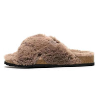 CUSTOM peluche fourrure confortable bout ouvert maison chaussures intérieur extérieur Faux lapin mode fourrure chaud confortable sans lacet liège pantoufles