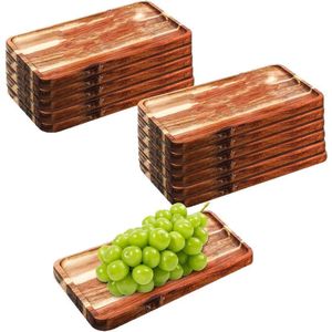 Wooden square <b>tray</b> for banquets, fruit cupcakes, restaurant steak and pizza serving plates, solid wood <b>dinner</b> plates - Product Image 4