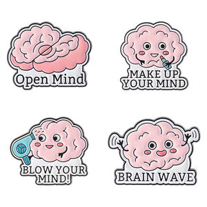 Insignes drôles d'argent liquide Épinglettes créatives de cerveau Halloween Blanc Terreur Série Fantôme Broche Accessoires - Product Image 2