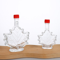 Mini petite bouteille vide personnalisée de 100ml 250ml sirop de feuille d'érable bouteille en verre rhum gin 3oz 8oz whisky vin liqueur bouteille avec couvercle