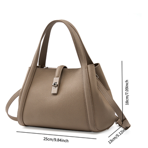 Sac Seau <span class=keywords><strong>Cuir</strong></span> Véritable Femme Quiet Luxury Structuré <span class=keywords><strong>Cuir</strong></span> Pleine Fleur Sac à Main Créateur Usine Grossiste Sac à main pour femme - Product Image 3