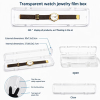 Boîte de présentation de bijoux transparente personnalisable 125x75x25mm pour bagues et pierres précieuses, idéale pour comptoir de vente et salons professionnels, effet flottant 3D