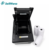 Printer Thermal 80mm dengan Pemotong Otomatis Antarmuka USB+BT Printer Cepat untuk Supermarket Printer Struk POS Harga Murah