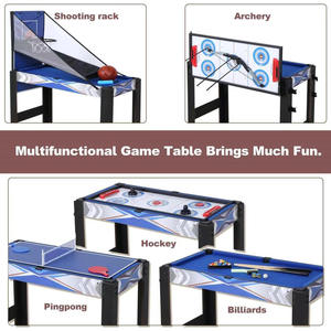Table de jeux familiale d'intérieur 5-en-1 pliable KD : <span class=keywords><strong>billard</strong></span>, <span class=keywords><strong>hockey</strong></span> sur <span class=keywords><strong>air</strong></span>, tennis de table, ping-pong, combo multi-jeux pour enfants - Product Image 4
