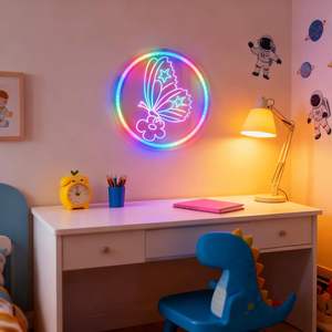 Decoraciones de Mariposas con Luz LED - Un Solo Color/Múltiples Colores para Decoración de Paredes, Luces LED Grabadas en 3D, Letreros de Neón LED RGB Personalizados - Product Image 5