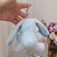 Porte-clés en peluche lapin mignon style doodle, jouets en peluche, poupée de dessin animé, breloque de sac, breloque Kawaii pour sac d'école de couple, jouets en peluche, porte-clés