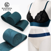 Ruban élastique en satin de nylon jacquard avec logo tissé personnalisé, bande élastique pour sous-vêtements, bretelles de soutien-gorge, couture DIY, haute extensibilité